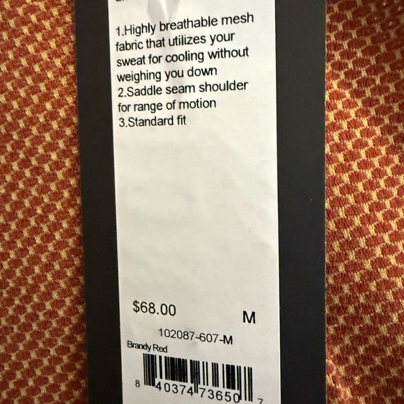 NWT Rhone men’s Glacier Short Sleeve shirt in Brandy Red. Size Med standard fit - Picture 4 of 6